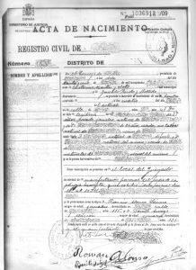 acta de nacimiento alicante