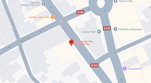 ubicación Registro Civil Juzgado de Paz Mutxamel de Alicante