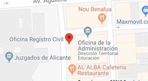 mapa registro civil alicante